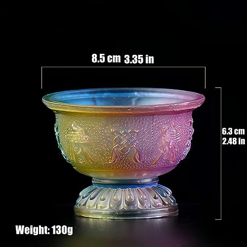 Cuenco de cristal pulido SALFEE multicolor 8,5 cm con relieve tallado 3