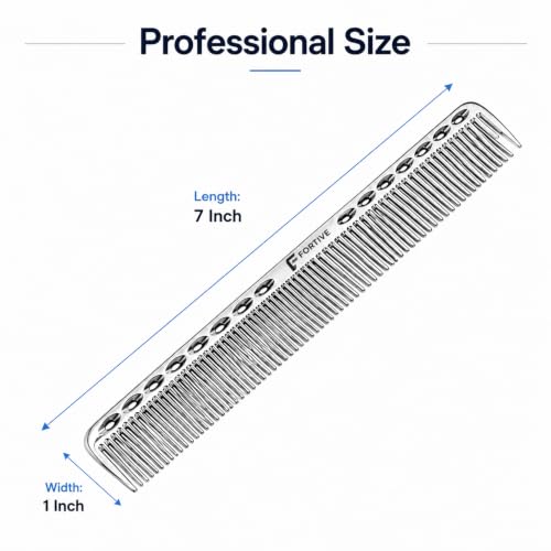 Image of Professional 7 Inch Alminium Metal Hair Cutting & Styling Comb Silver