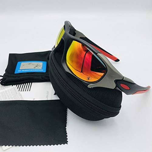 NSGJUYT Polarized UV400 Half Metal Cycling Glasses Men Women Running Riding Sunglasses Sport MTB Road Bike Eyewear Bicycle Goggles (Color : Hard Case Color 2)