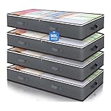 Contenedores de almacenamiento debajo de la cama, Pack de 4 Organizadores para Colocar Bajo la Cama, Bolsas Plegables...