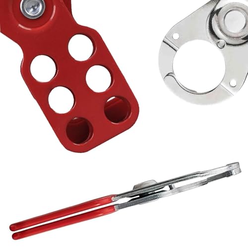 Alriedy Padlock Hasp, Pack of 2 Safety Hasp Lockout, 25 mm Opening Spacing, 6 Holes Hasp Lock - Image 3