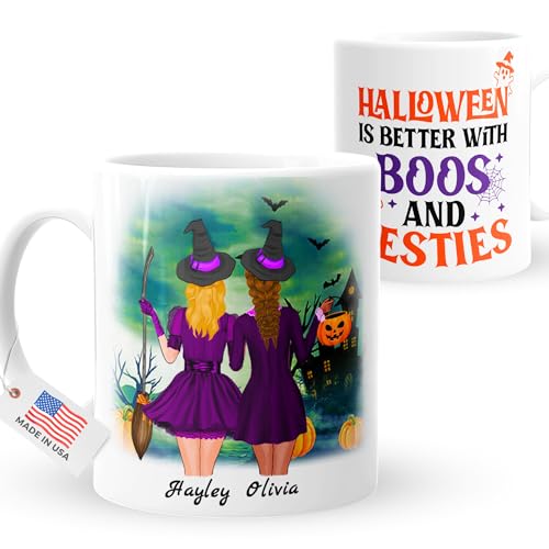 Taza personalizada Halloween Amigos 11oz miniatura 1