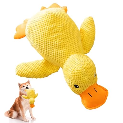 Hoadyush Pato de Peluche para Perros – Peluche Antiestres para Perros con Sonido, Pato Antiestres Perro para Pequeños, Medianos y Grandes (Mediano) | Ya disponible en tu tienda friki favorita! En mundofriki.es!