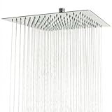 Ribech Soffione Doccia Pioggia Quadrato in Acciaio Inox, Doccia Alta Pressione con Ugelli ...