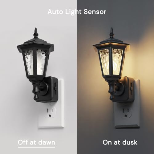 Image of L LOHAS LED Night Lights Plug into Wall,Dimmable Night Light Vintage 3000K | Dusk to Dawn Sensor, Soft White,0-100LM, Rotating Plug in LED Nightlight Industrial Classic Pillar,Farmhouse Bathroom Hallway
