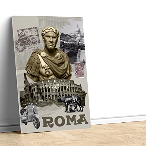 Poster Roma Collage Voyage : Tableau Décoratif et Toile Imprimée Histoire 60x85cm - 4