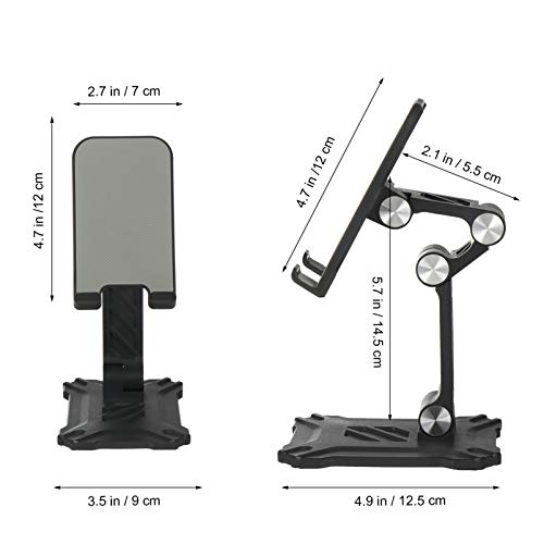 Lurrose Preto Dobrável Suporte Do Telefone Suporte Do Telefone Celular para a Mesa Portátil Ajustáve