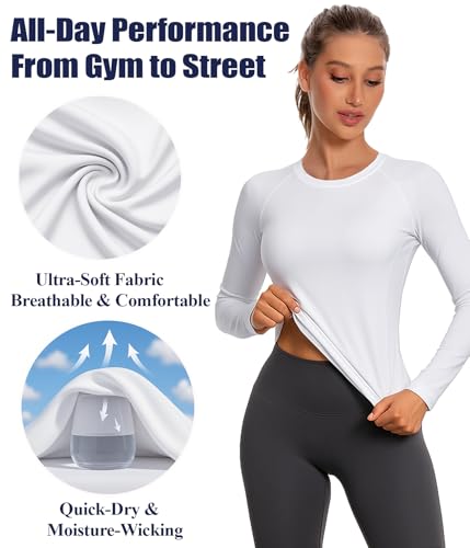 Compression Shirts Woman's Athletic Workout Undershirt Dry Fit T-Shirt for Gym Running Short Long Sleeve Tops2