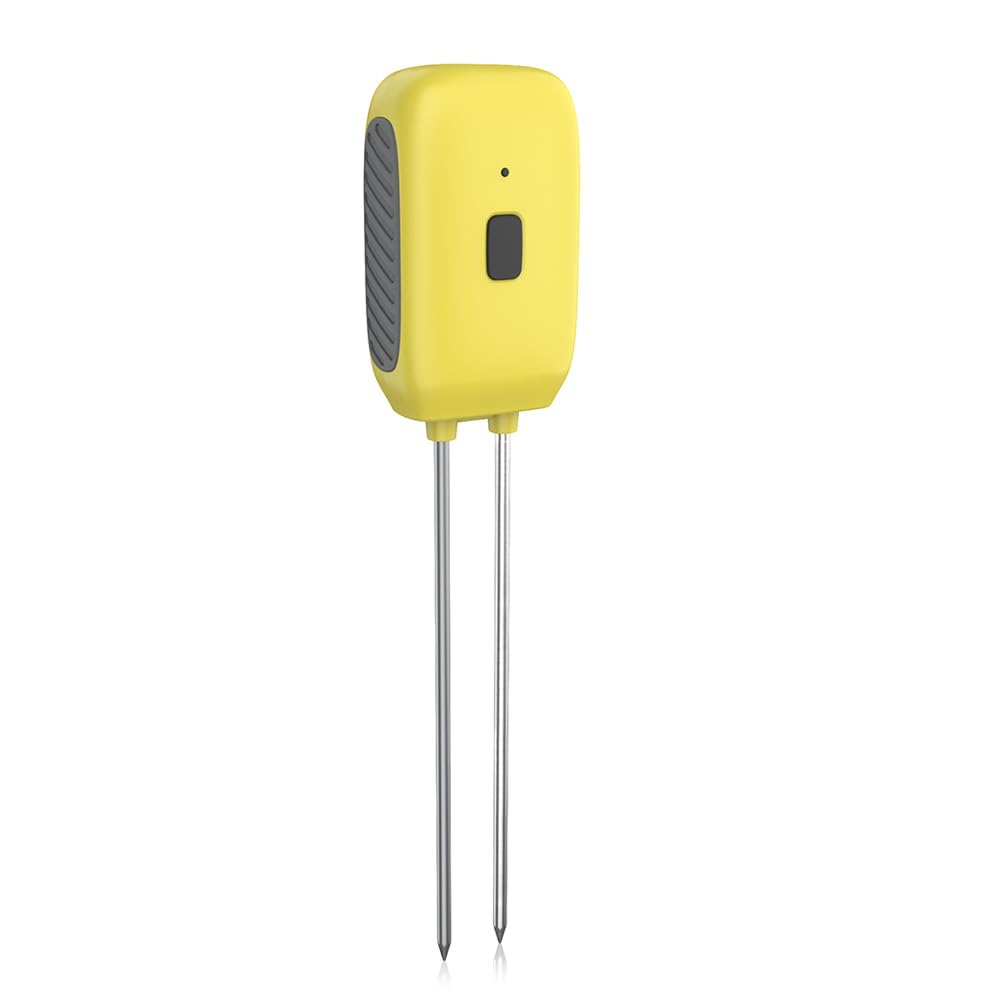 Bodenmessgerät, intelligenter Pflanzenwassersensor, Temperatur- und Feuchtigkeitsalarm, Outdoor, IPX5, Doppelnadel-Bodentester, Gartenarbeit für Rasen, Bauernhof, Garten,
