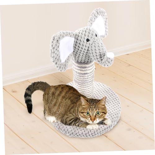 Set de 2 postes rascadores para gatos diseño elefante y cebra miniatura 5