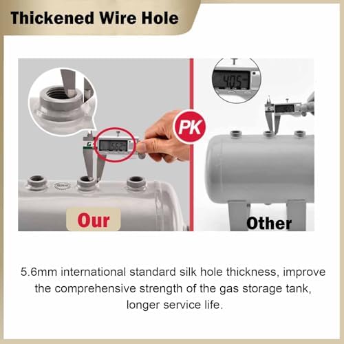 39 Gal Air Compressor Tank, 150L Custom Vacuum Degassing Chambers Kit, Heavy-Duty Carbon Steel Air Tank with Installation Accessories for Efficient Air Storage