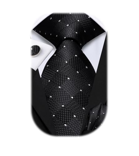 Image of Hi-Tie Men's Tie Sets Silk Paisley Striped Necktie Pocket Square Cuff-links Sets Wedding Business Holiday