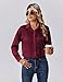 Zeagoo Long Sleeve Tops for Women Satin Silk Blouses V Neck Button Down Shirts Wine Red