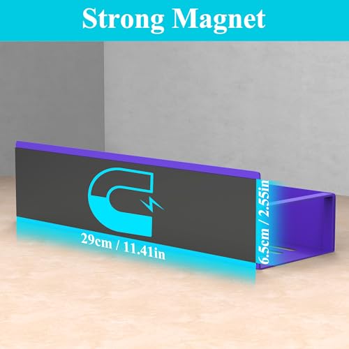Image of HuggieGems 4 Pack Magnetic Spice Storage Rack Organizer for Refrigerator and Oven, Purple Fridge Organizers and Storage | Magnetic Shelves Heavy Duty for Fridge in Kitchen, Seasoning Storage Organizer, For Oven Washer and Dryer, For Heavier Items