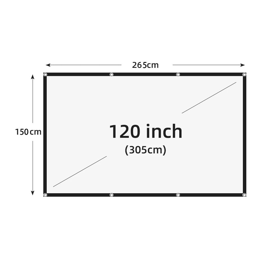Ekran projekcyjny, Ekran projekcyjny miękki, o wysokiej gęstości, biały, mniej zagnieceń, dwustronny(120 inch)