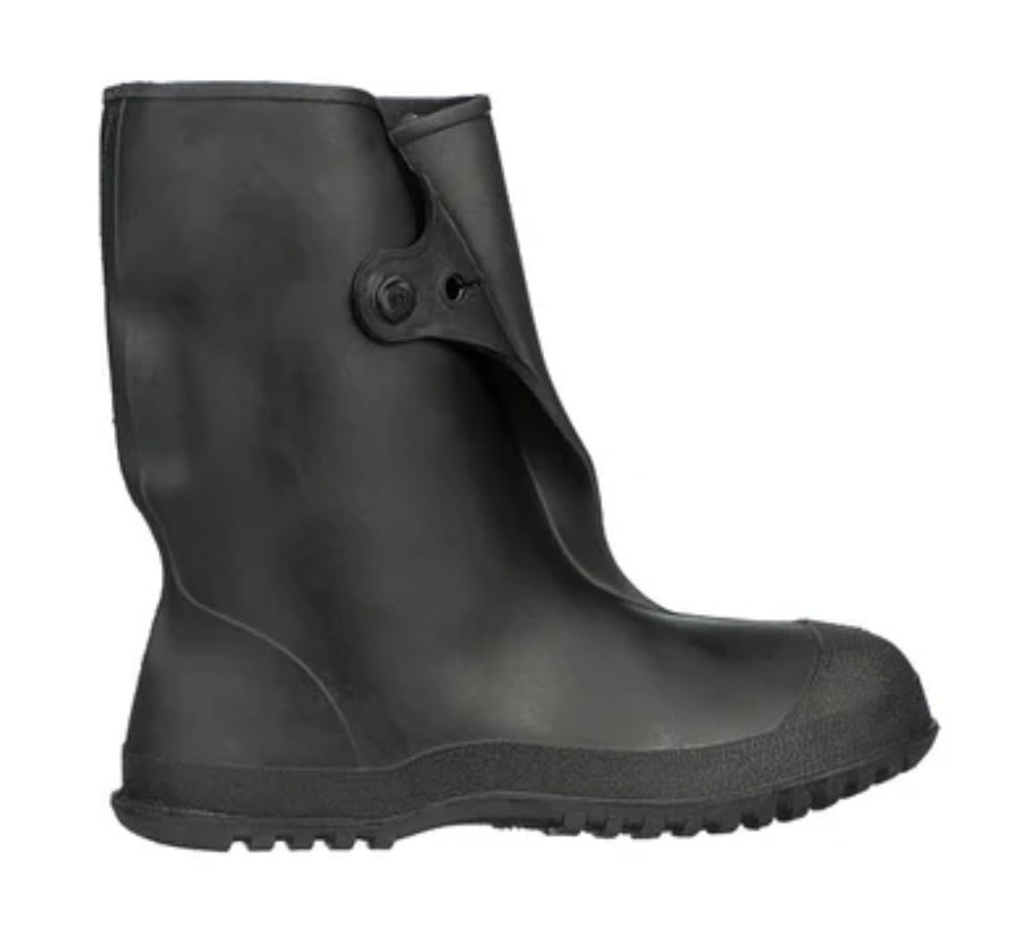 Tingley Rubber 35121 WorkBrutes PVC 10-Inch Overshoe with Button, XX-Large, Black (Made from PVC)