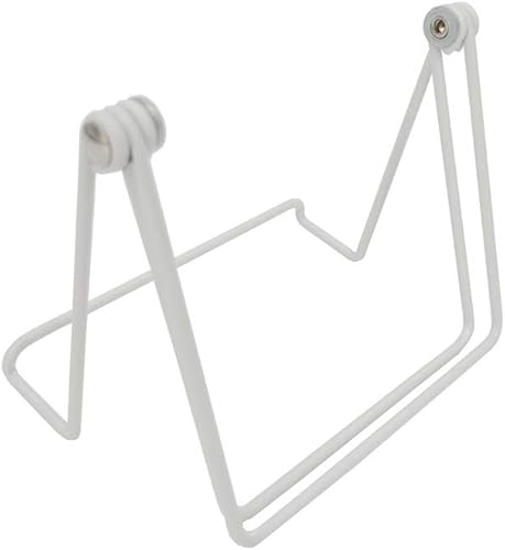 Miniatura 7 de FixtureDisplays® Caballete de alambre blanco blanco para mesa con borde de 1.2 pulgadas, base ancha, 5-5/8 x 8-3/4, diseño plegable, para libros,
