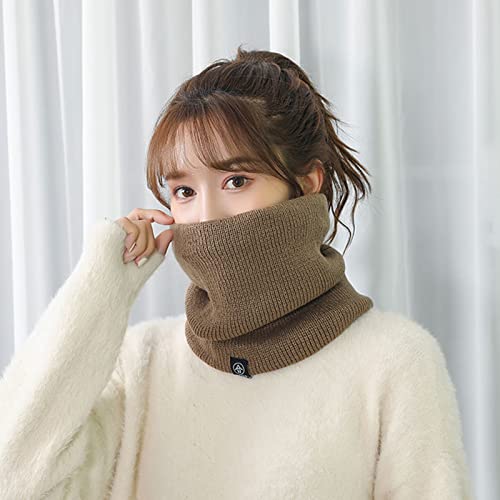 Bluelans Winter Neck Warmer Men Ski Neck Gaiter Face Scarf Women Fleece Scarf for Men Gaiter Mask Thick Windproof Scarves Khaki One Size2