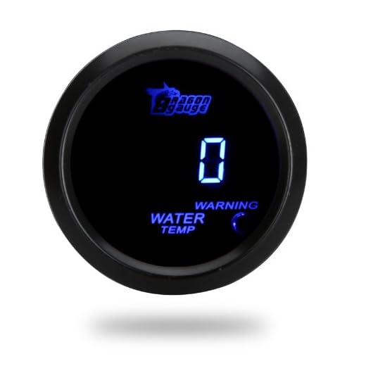 KKmoon Digital - Medidor de temperatura del agua con sensor automático para el coche de 52 mm con pantalla LCD de dos pulgadas (5,08 cm), 40~120 grados Celsius y luz de advertencia, de color negro