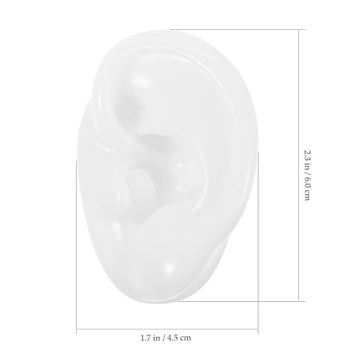 Miniatura 3 de POPETPOP Modelo de oreja de silicona 2 moldes de oreja falsos realistas para exhibición de aretes, práctica de piercing, 2.36 x 1.77 x 1.18 pulgadas