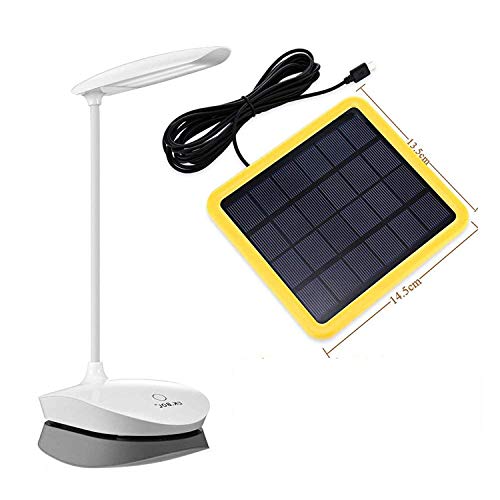 KK.BOL Solar Desk Lamp Three Levels Dimmable Led Table Lamp for Reading Bedside Light Night Light
