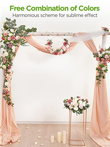 Innogear Artificial Flowers, 50 Pcs Faux Flowers Fake Flowers Ivory Roses Perfect For Diy Wedding Bouquets Centerpieces Bridal Shower Party Home Flower Arrangement Christmas Decorations #TOP3