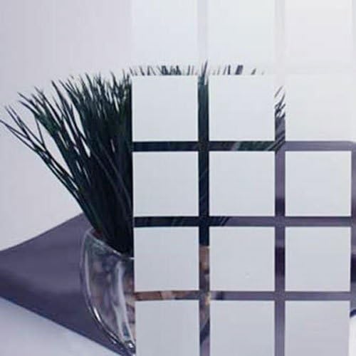 Large White Squares Translucent Decorative Window Film 48