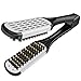 AISEELY - Cepillo alisador de cerdas de jabalí, herramienta para alisar el cabello (blanco)