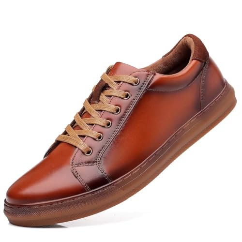 Image of Arkbird Casual Sneakers, Breathable Lace-Up Leather Walking Shoes Comfortable Fashion Sneakers for Men Daily Work