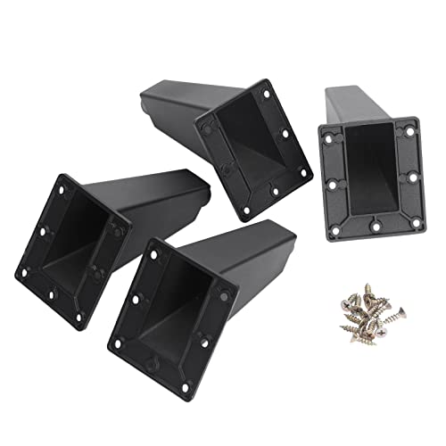 Zalaz 4Pcs Aluminum Furniture Legs, Diy Adjustable Legs For Sofa Chair Desk Table Couch Cabinet Worktop Kitchen Feet With 16 Screws (4 Inch/10Cm Height, Black) Fl-002 #TOP3