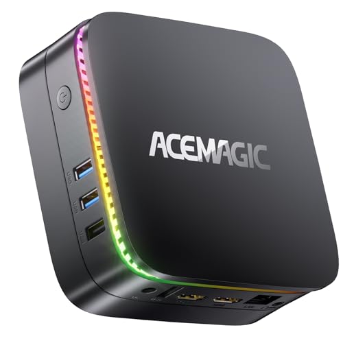 ACEMAGIC Mini PC Gaming RGB AK1 Plus, Intel N95(up to 3.4GHz) 12th Gen Processor Mini PC, 16GB RAM 1TB SSD, Dual 4K HDMI, Small PC, 2.4/5G WiFi, Bluetooth, Business/Office/HTPC
