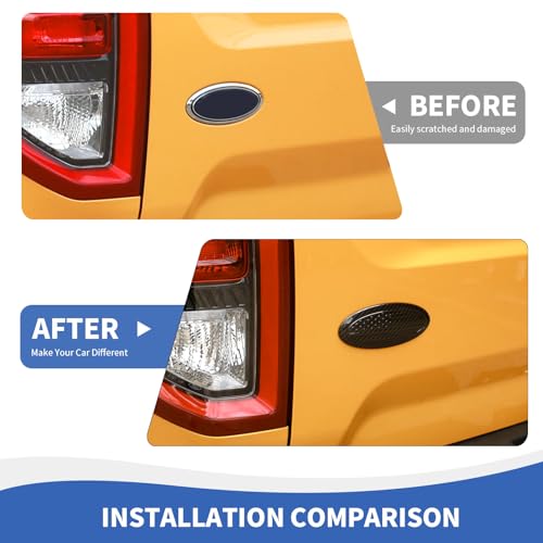 Image of RAZPOY for Bronco Emblem Cover, 5.31inch Rear Tailgate Overlay Badge Emblem Cover Trim Fit for 2021-2024 Ford Bronco & Bronco Sport, USA Flag Carbon Fiber