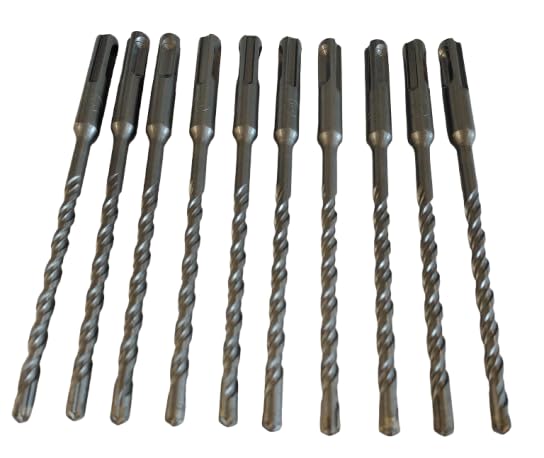 10 PACK OF 6mm x 160mm, Cross Tip, SDS Plus Masonry Drill Bits, for Masonry, Brick, Concrete