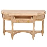 Les tiroirs de la table peuvent être ouverts, ce qui la rend plus réaliste et mignonne, c'est le meuble miniature du salon de la maison de poupée.