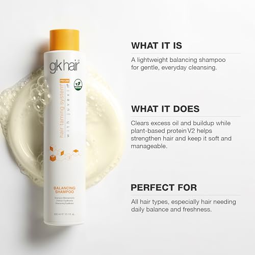 Image of GK HAIR Global Keratin Balancing Shampoo 10.1 Fl Oz For Dry Damaged Oily Greasy & Color Treated Hair, Restores pH Levels, Sulfate-Paraben Free Daily Conditioning Deep Cleanser & Impurities Remover