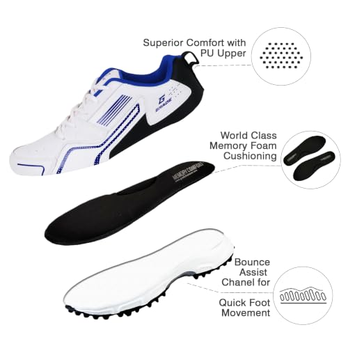 Image of Grade Century Cricket Shoes for Men with Memory Foam Comfort|Rubber Spike Shoes|Comfortable & Lightweight Shoes Men|Mens Shoes