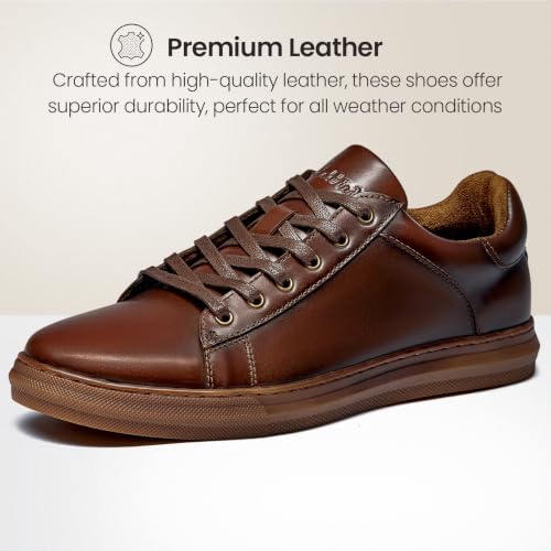 Image of Arkbird Mens Casual Shoes Leather Fashion Sneakers Business Casual Dress Sneakers Lace-up Oxford Shoe for Men