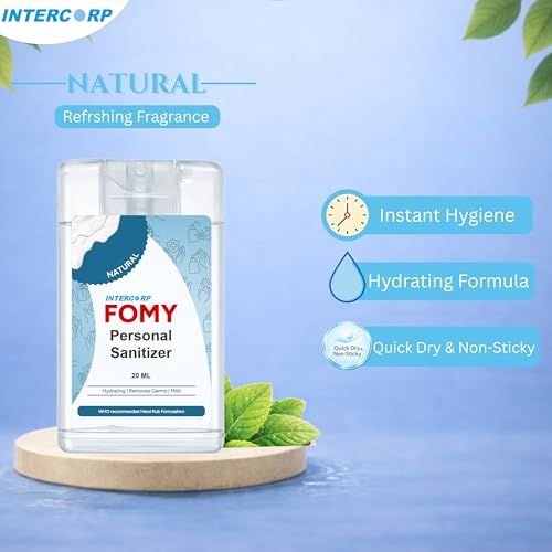 Image of Pocket Sanitizer Spray 20 ml | Hand & Surface Disinfectant | Gentle & Effective Germ Protection (20 ml, Natural)