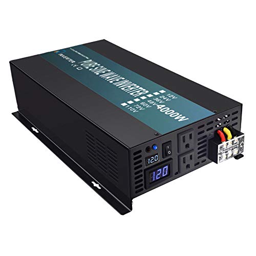 Reliable 4000W Solar Power Inverter 12Vdc To 120V Ac Off Grid Pure Sine Wave Inverter Led Display #TOP24