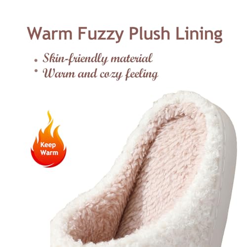 Women House Slippers, Elegant Bowknot Fuzzy Plush Slippers, Slip-on Home Shoes Outdoor Indoor Warm Soft Anti Slip Bedroom Shoes Pink 38-393