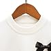 Danny D Girl' s Bow Crew Neck Pullover Sweaters Girl Children Long Sleeve Knitted Sweater (US, Age, 4 Years, White)