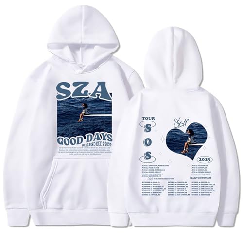 Sweat à capuche SZA SOS blanc en coton pour homme et femme TTG