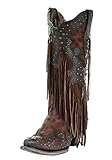 CORRAL A3618 Brown Leopard Fringe and Studs Boots (6)