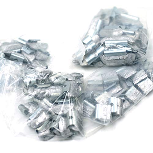 Ckauto 100Pcs P Type Lead Clip On Wheel Weights Assortment, 0.25Oz, 0.5Oz, 0.75Oz, 1.0Oz, 25Pcs For Each Style, Uncoated #TOP3
