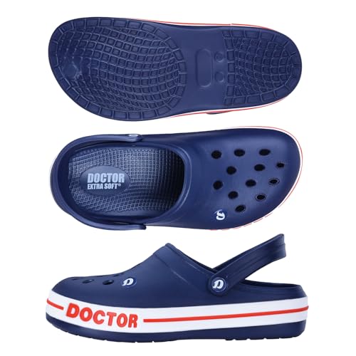 Image of DOCTOR EXTRA SOFT Men's Ultra Soft Casual Clogs /Sandals with Adjustable Back Strap for Adult | Comfortable | Light Weight | Stylish & Anti-Skid | Waterproof & Everyday Use Mules for Gents & Boys D-502
