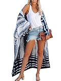 Moss Rose Women Summer Caftan Kimono Cardigan Open Fron Swimsuit Kaftan Maxi Beach Vacation Clothes with Belt