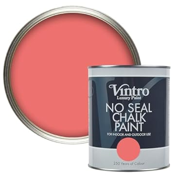 Vintro Paint | No Seal Chalk Paint | Blush Pink | Interior & Exterior Use | Furniture & Walls | Wood & Metal | 1 Litre (Marilyn's Blush)