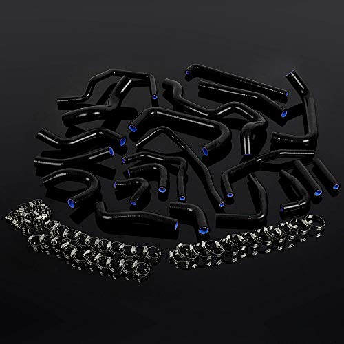 Compatible with Toyota MR2 Turbo 2.0L 3SGTE Rev2 LHD 1991 Silicone Ancillary Hose Kit Black