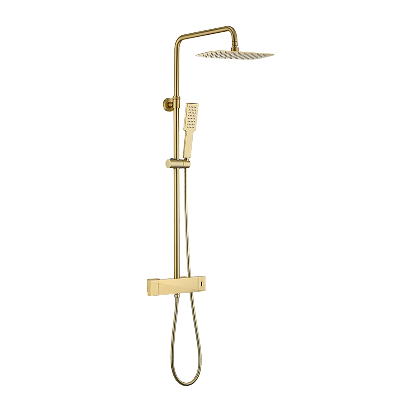 Ensemble de robinet de douche thermostatique avec inverseur et jet de pluie 12"