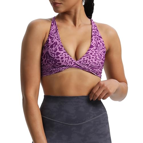 Image of Aoxjox Women's Workout Sports Bras Fitness Metamorph Sienna Twist Bra Yoga Crop Tank